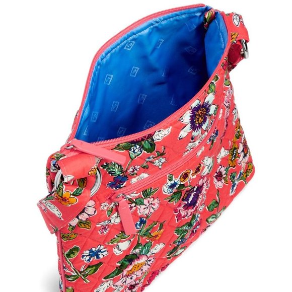 Vera Bradley Mini Hobo Hipster Shoulder Crossbody Bag Purse Coral Floral Spring - Picture 5 of 8